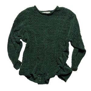 Katy D Vintage Green Women's Knit Sweater with shoulder pads 14/16